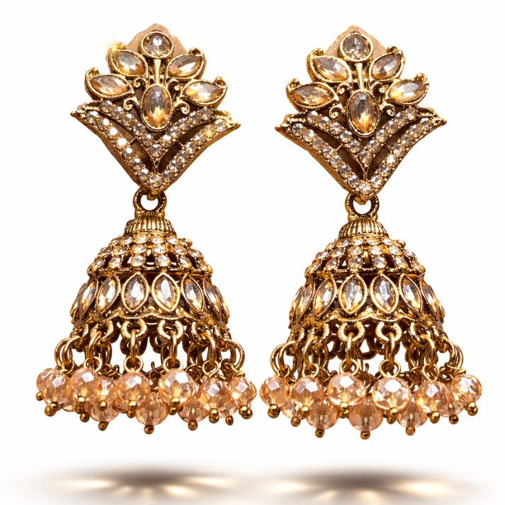 Luxiae Noorva Floral Jhumka Earrings